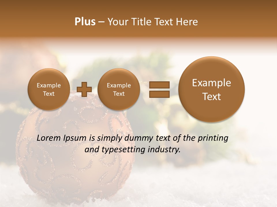 A Christmas Ornament Sitting In The Snow PowerPoint Template