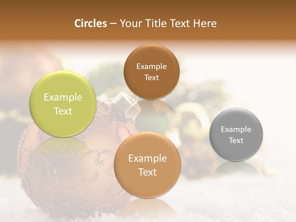 A Christmas Ornament Sitting In The Snow PowerPoint Template