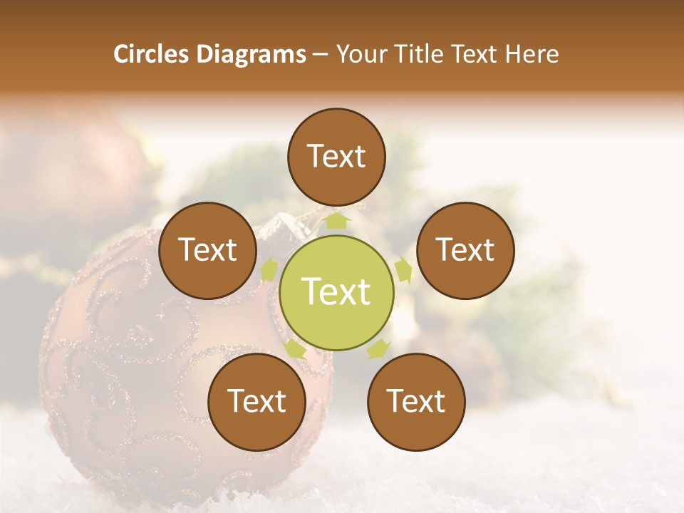 A Christmas Ornament Sitting In The Snow PowerPoint Template