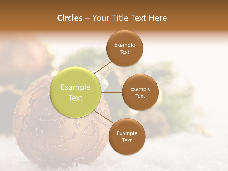 A Christmas Ornament Sitting In The Snow PowerPoint Template