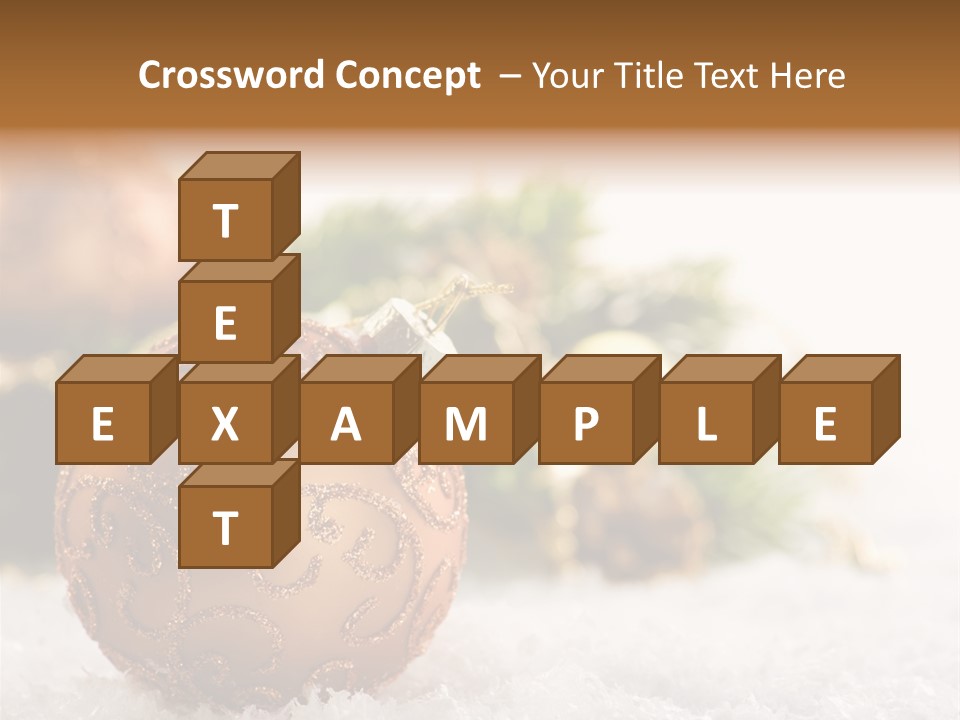 A Christmas Ornament Sitting In The Snow PowerPoint Template