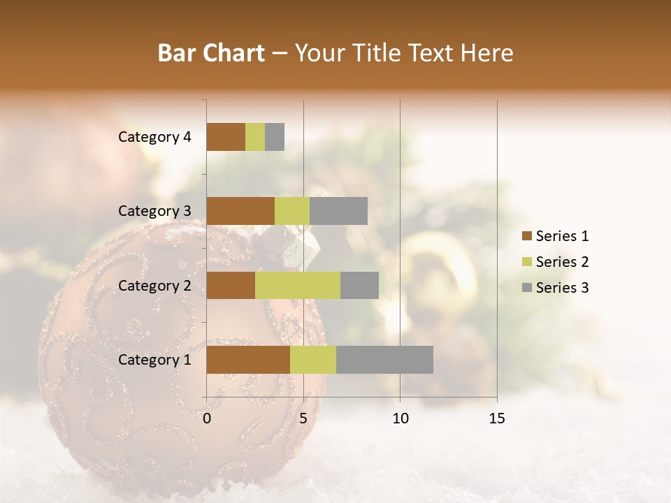 A Christmas Ornament Sitting In The Snow PowerPoint Template