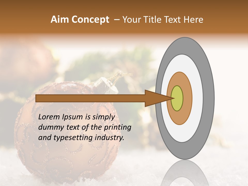 A Christmas Ornament Sitting In The Snow PowerPoint Template