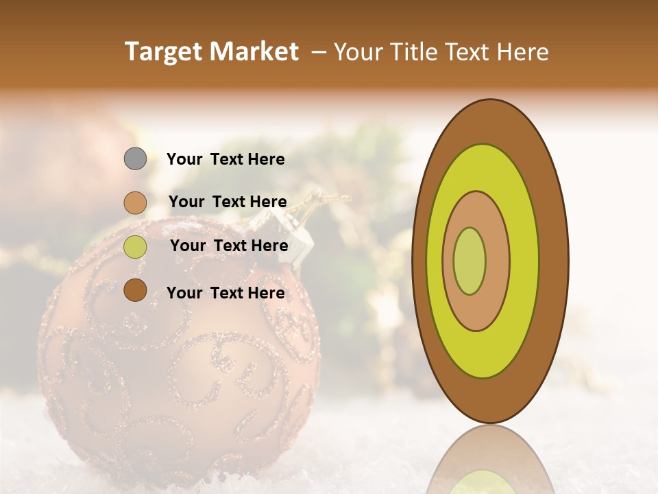 A Christmas Ornament Sitting In The Snow PowerPoint Template