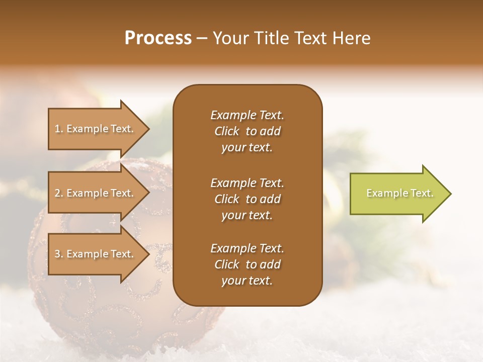 A Christmas Ornament Sitting In The Snow PowerPoint Template