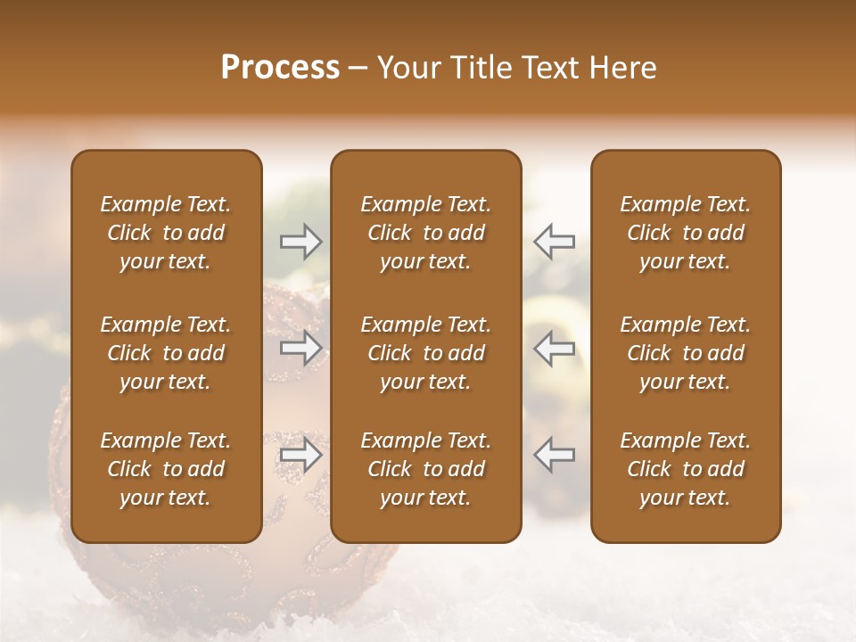 A Christmas Ornament Sitting In The Snow PowerPoint Template