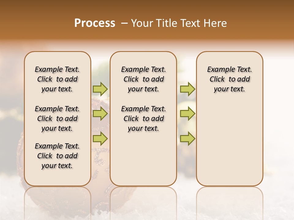 A Christmas Ornament Sitting In The Snow PowerPoint Template