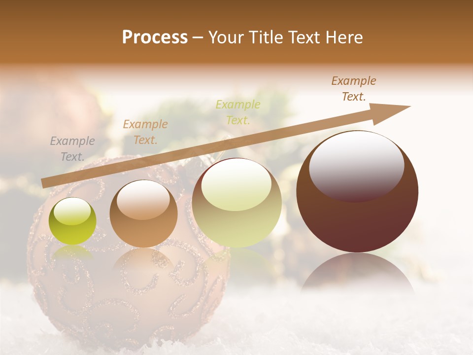 A Christmas Ornament Sitting In The Snow PowerPoint Template