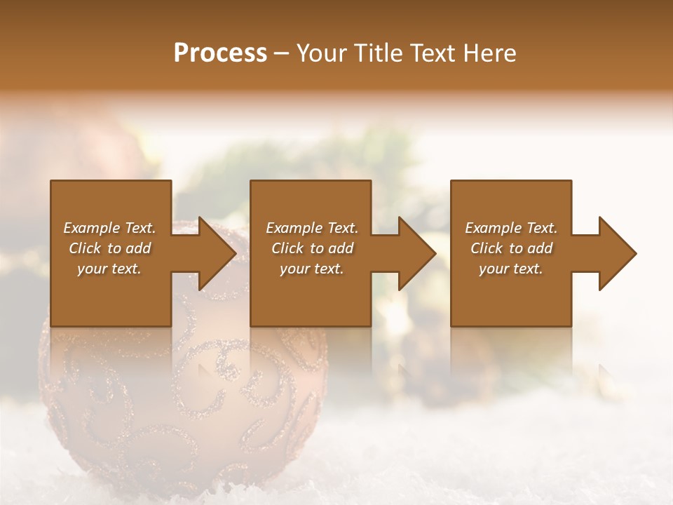 A Christmas Ornament Sitting In The Snow PowerPoint Template