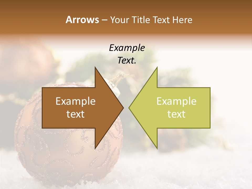 A Christmas Ornament Sitting In The Snow PowerPoint Template