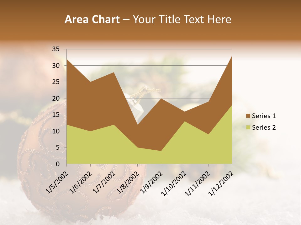 A Christmas Ornament Sitting In The Snow PowerPoint Template