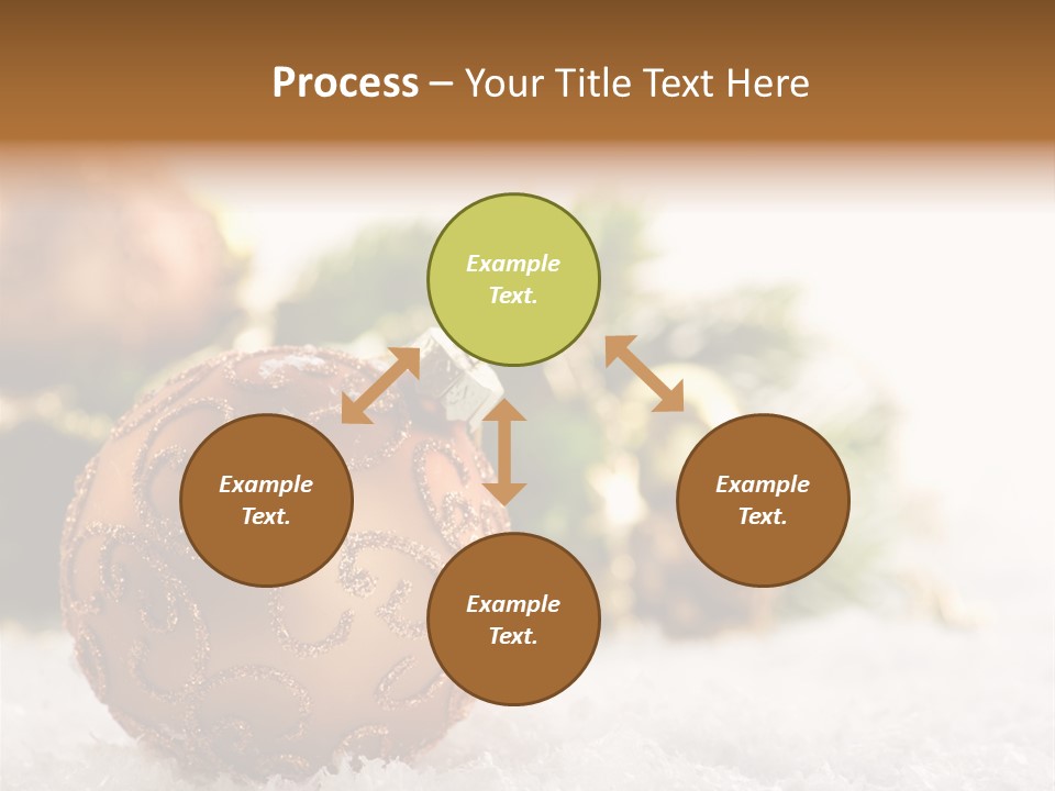 A Christmas Ornament Sitting In The Snow PowerPoint Template