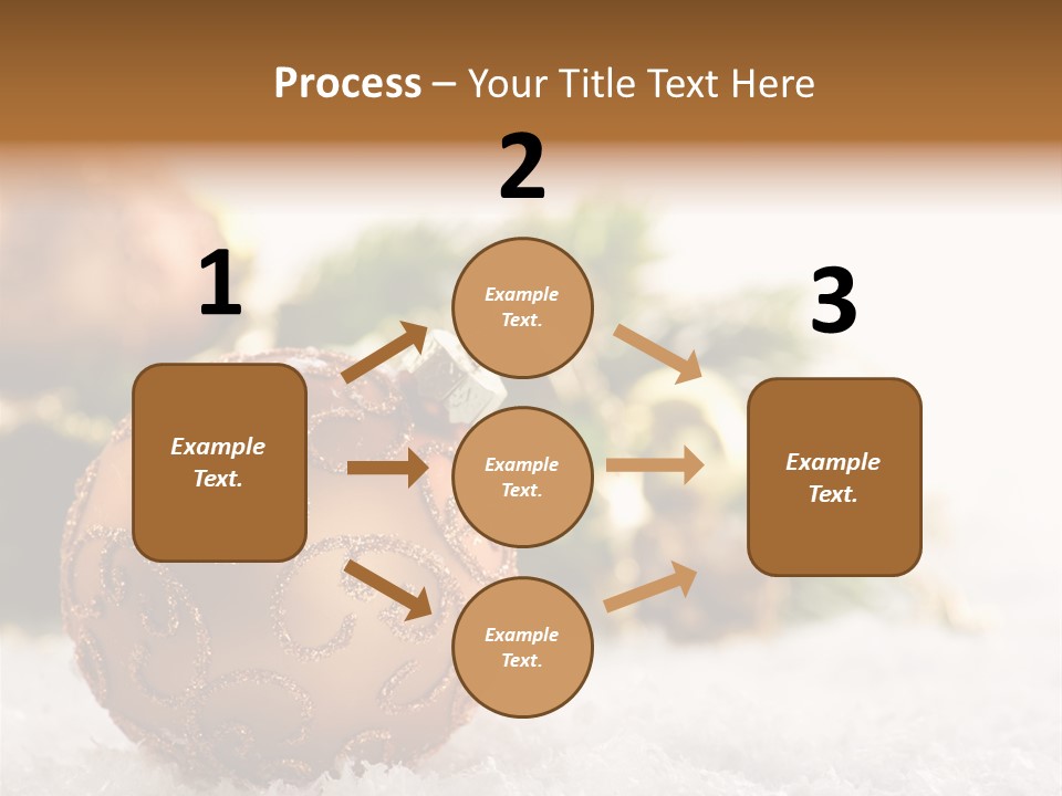 A Christmas Ornament Sitting In The Snow PowerPoint Template