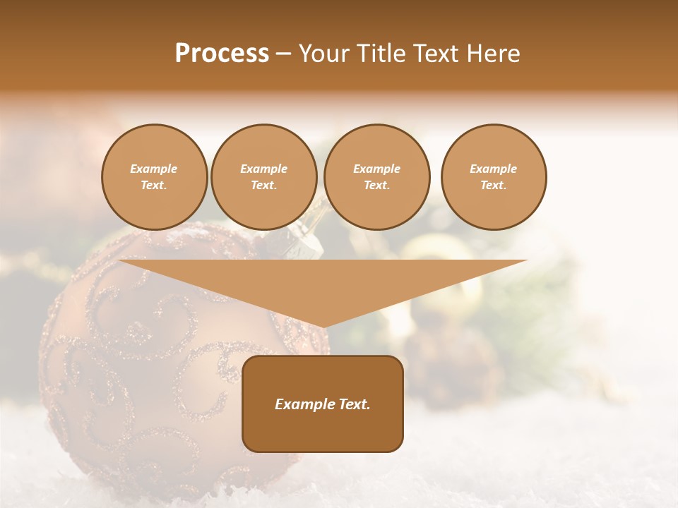 A Christmas Ornament Sitting In The Snow PowerPoint Template