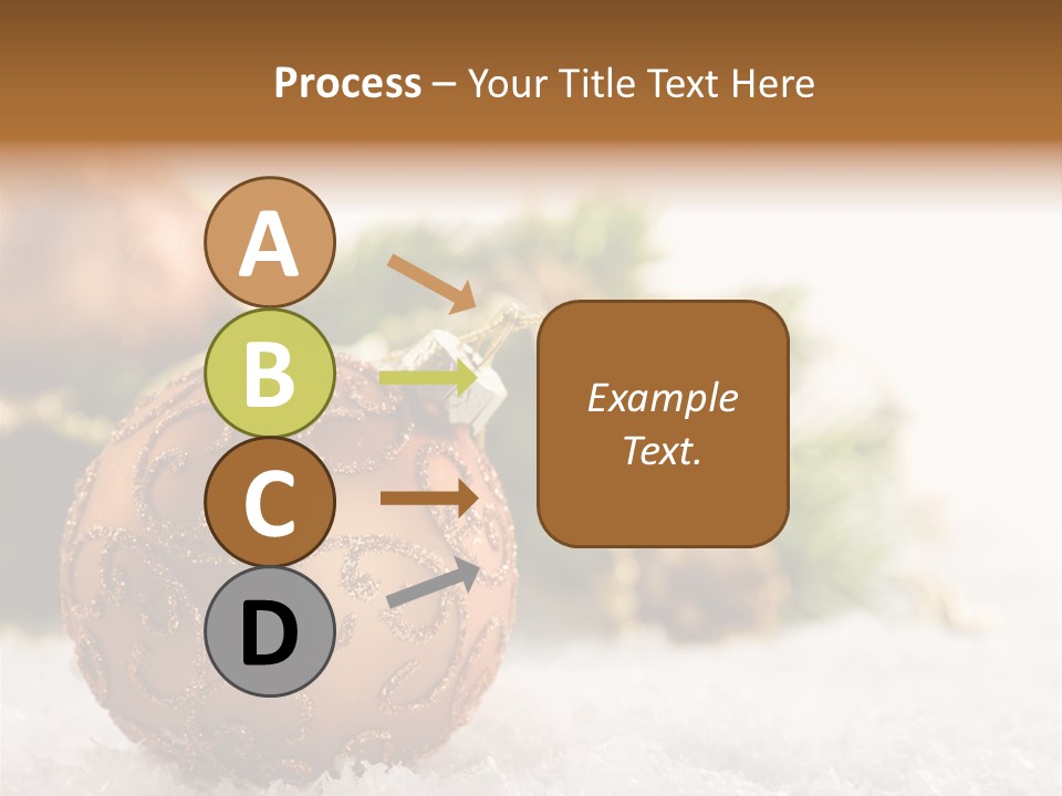 A Christmas Ornament Sitting In The Snow PowerPoint Template