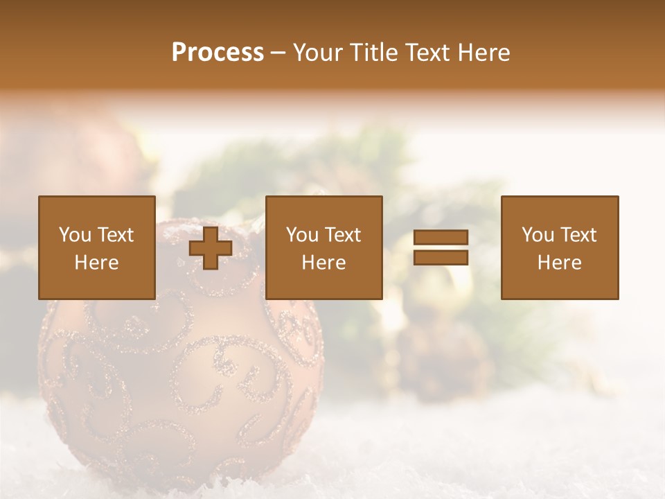 A Christmas Ornament Sitting In The Snow PowerPoint Template