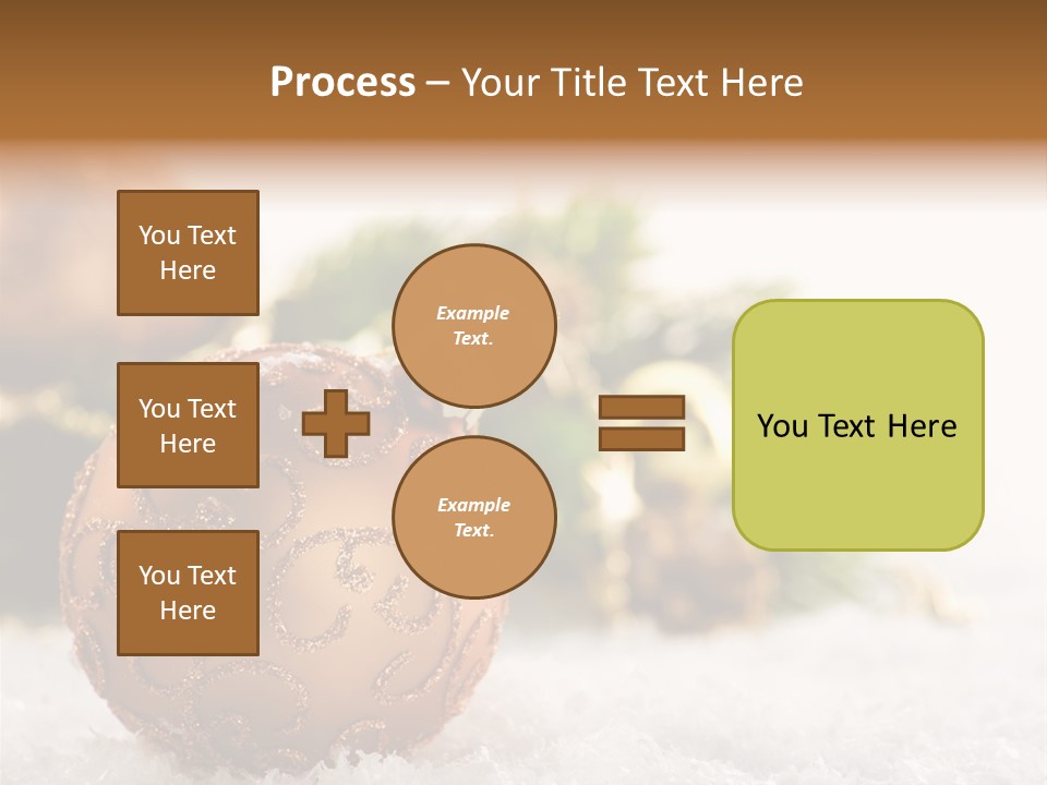 A Christmas Ornament Sitting In The Snow PowerPoint Template
