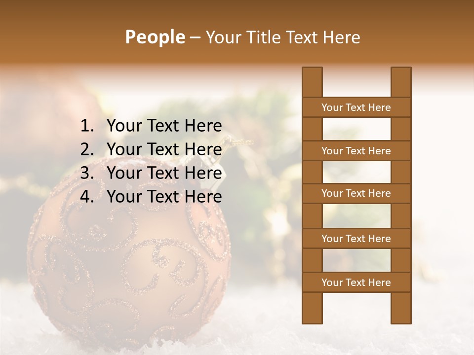 A Christmas Ornament Sitting In The Snow PowerPoint Template