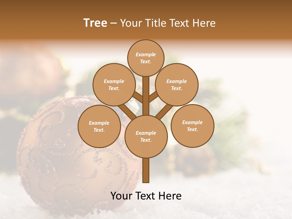 A Christmas Ornament Sitting In The Snow PowerPoint Template