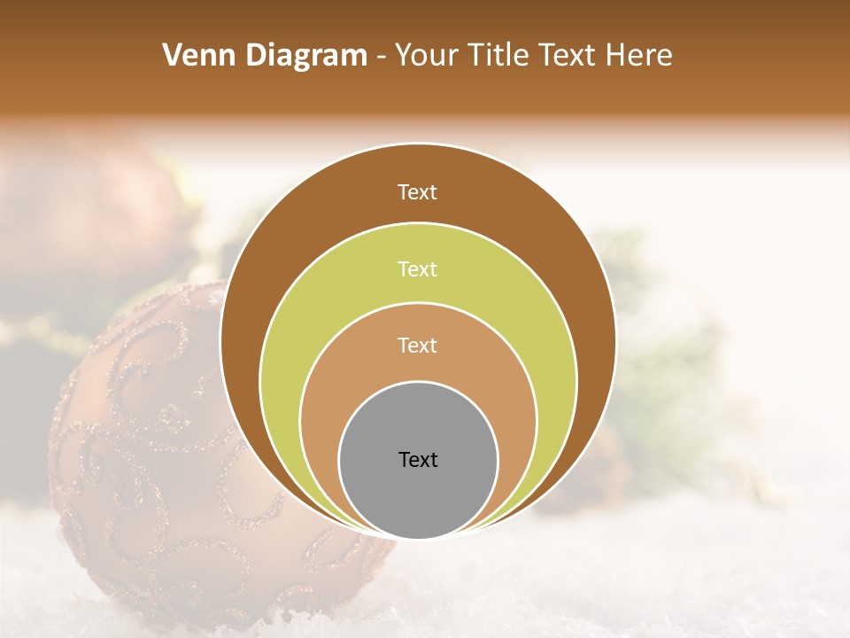 A Christmas Ornament Sitting In The Snow PowerPoint Template