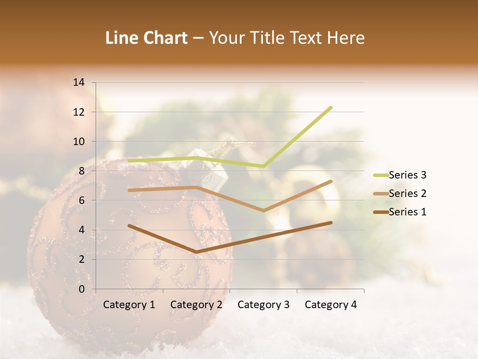 A Christmas Ornament Sitting In The Snow PowerPoint Template
