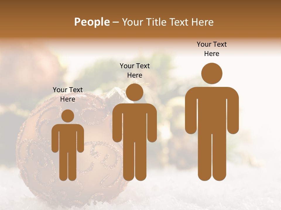 A Christmas Ornament Sitting In The Snow PowerPoint Template