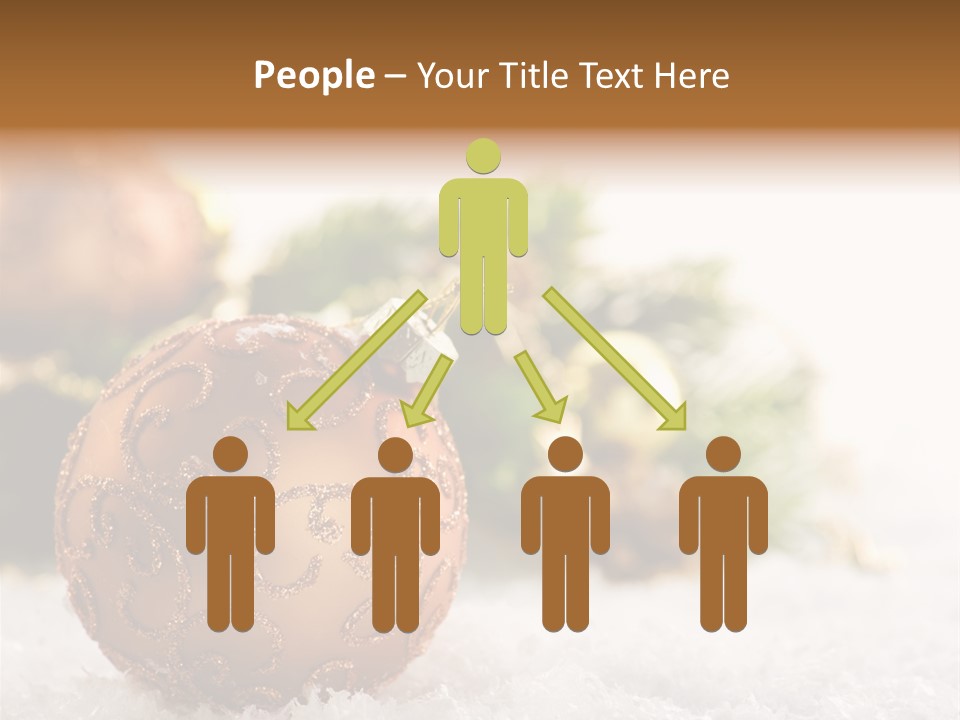 A Christmas Ornament Sitting In The Snow PowerPoint Template