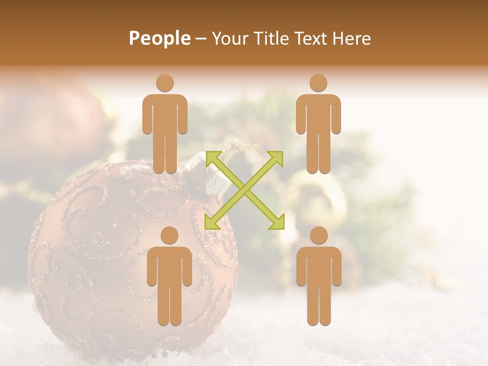 A Christmas Ornament Sitting In The Snow PowerPoint Template