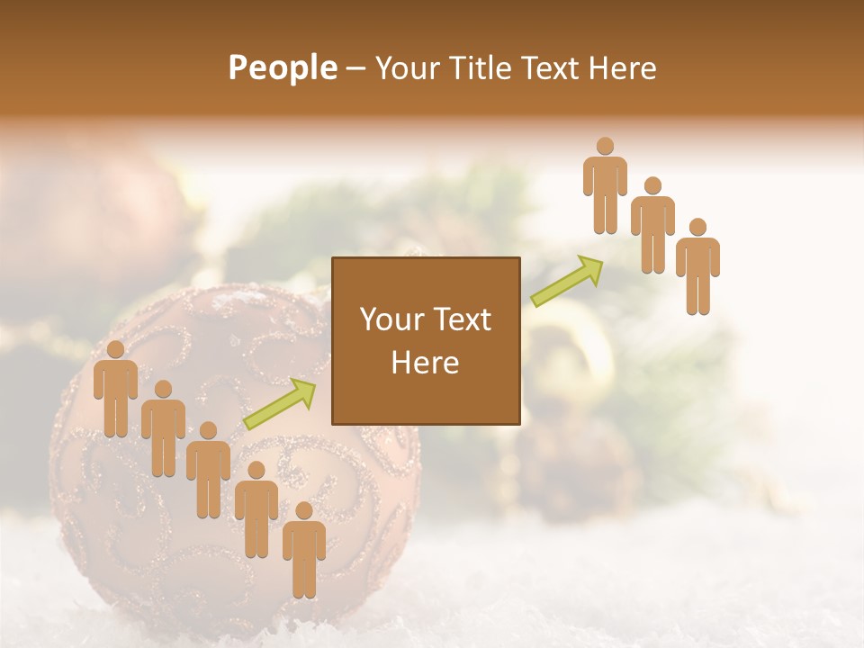 A Christmas Ornament Sitting In The Snow PowerPoint Template