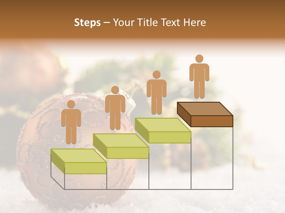 A Christmas Ornament Sitting In The Snow PowerPoint Template