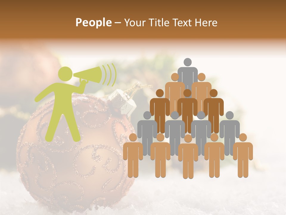 A Christmas Ornament Sitting In The Snow PowerPoint Template