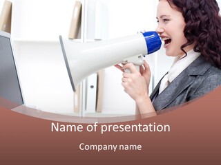 Woman Noise Message PowerPoint Template