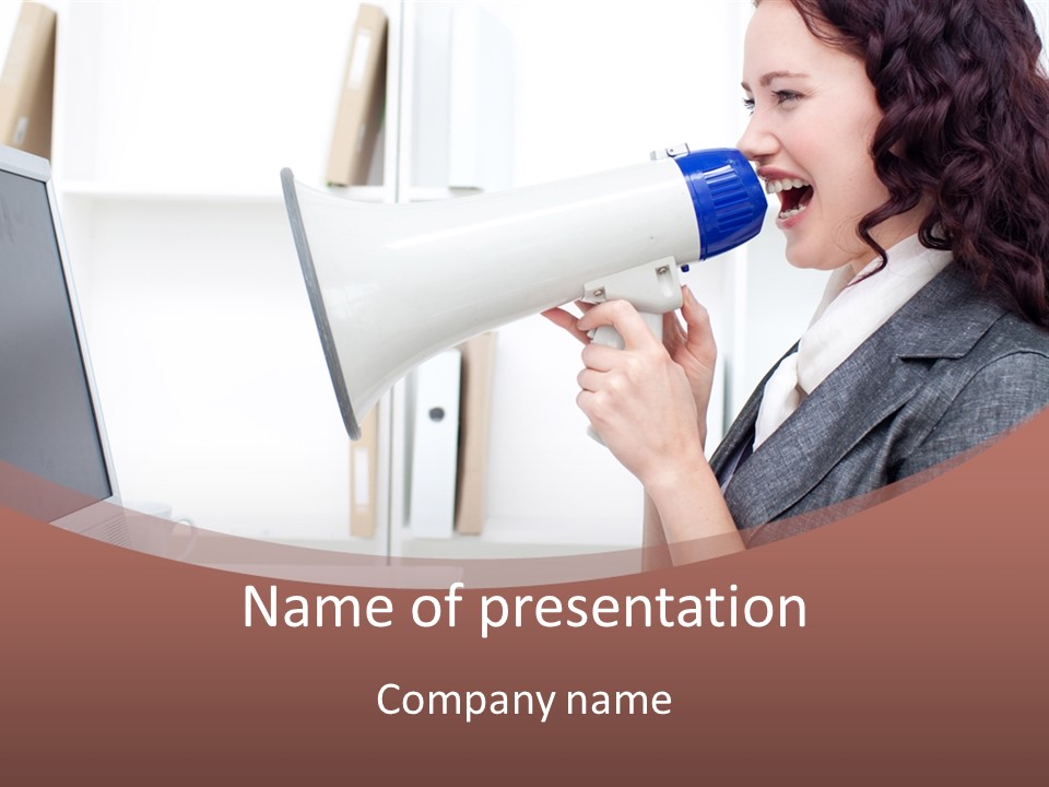 Woman Noise Message PowerPoint Template