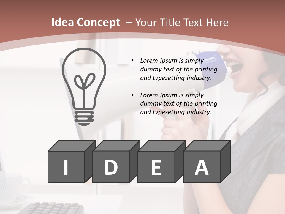 Woman Noise Message PowerPoint Template