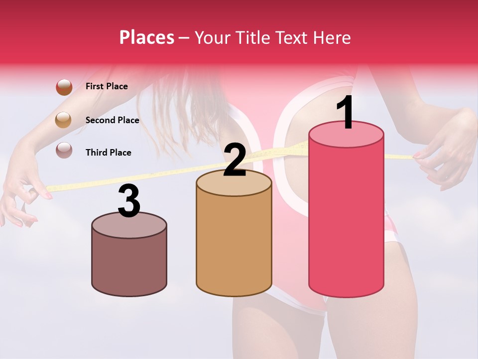 A Woman In A Pink Swimsuit Holding A Measuring Tape PowerPoint Template