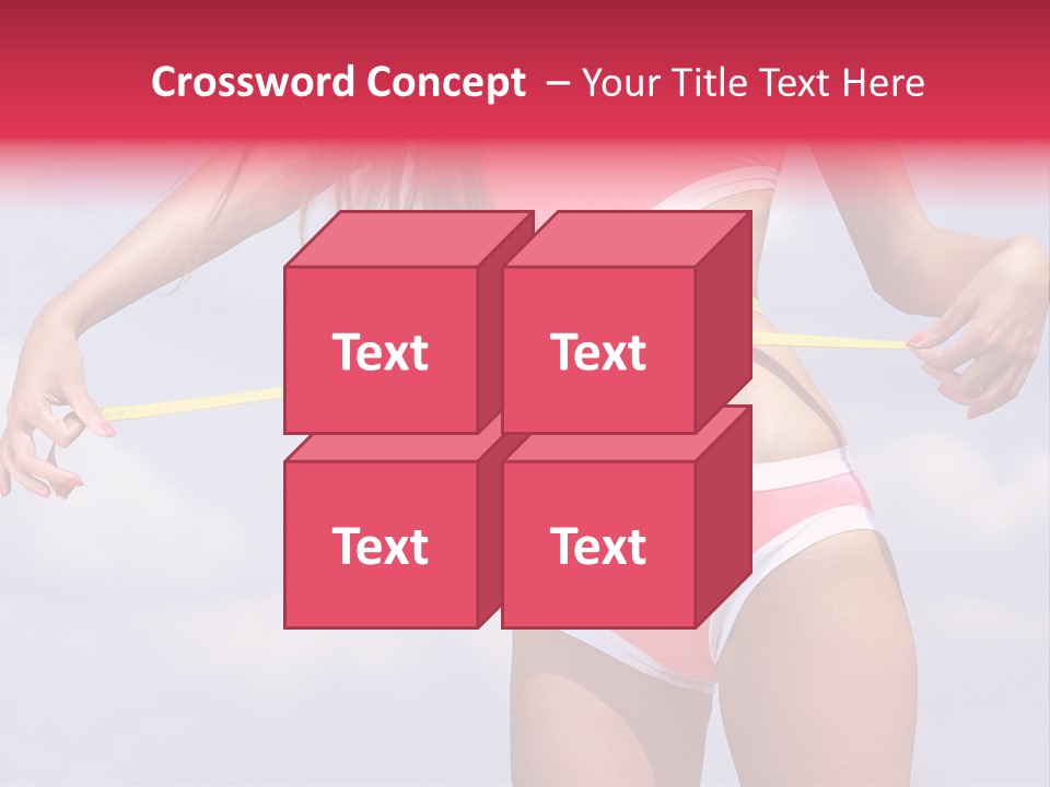 A Woman In A Pink Swimsuit Holding A Measuring Tape PowerPoint Template