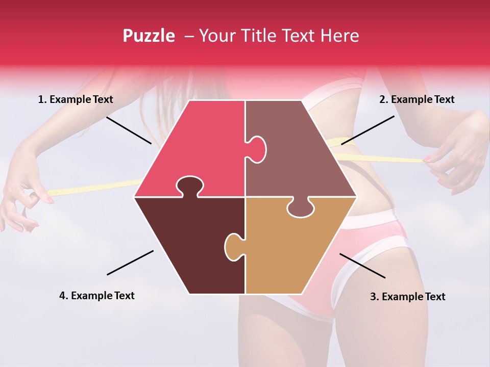 A Woman In A Pink Swimsuit Holding A Measuring Tape PowerPoint Template