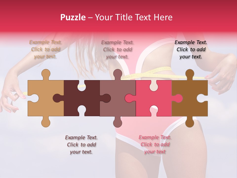 A Woman In A Pink Swimsuit Holding A Measuring Tape PowerPoint Template