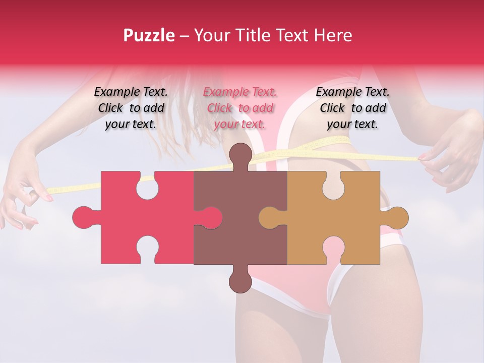 A Woman In A Pink Swimsuit Holding A Measuring Tape PowerPoint Template