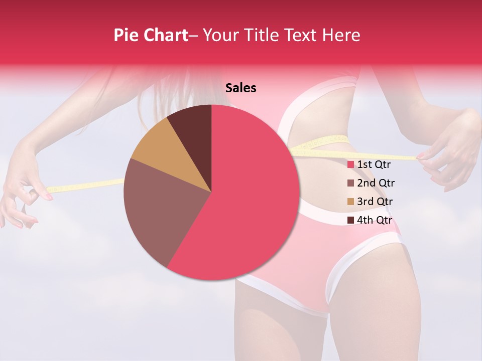 A Woman In A Pink Swimsuit Holding A Measuring Tape PowerPoint Template