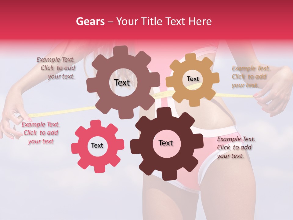 A Woman In A Pink Swimsuit Holding A Measuring Tape PowerPoint Template