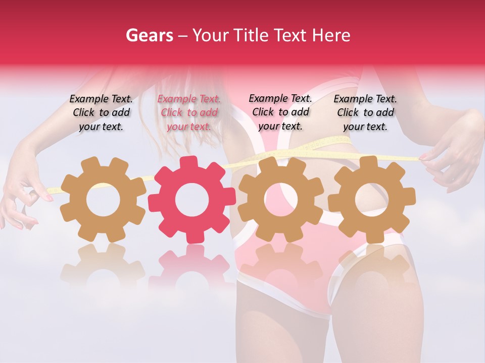 A Woman In A Pink Swimsuit Holding A Measuring Tape PowerPoint Template