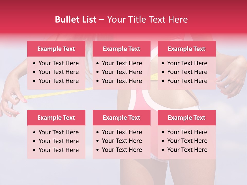 A Woman In A Pink Swimsuit Holding A Measuring Tape PowerPoint Template