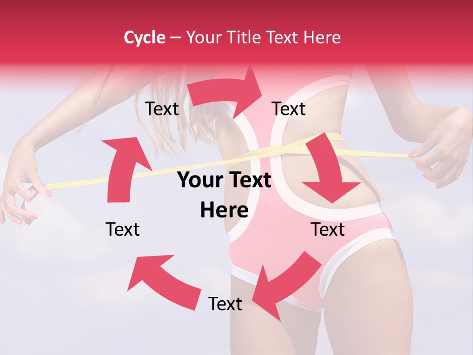 A Woman In A Pink Swimsuit Holding A Measuring Tape PowerPoint Template