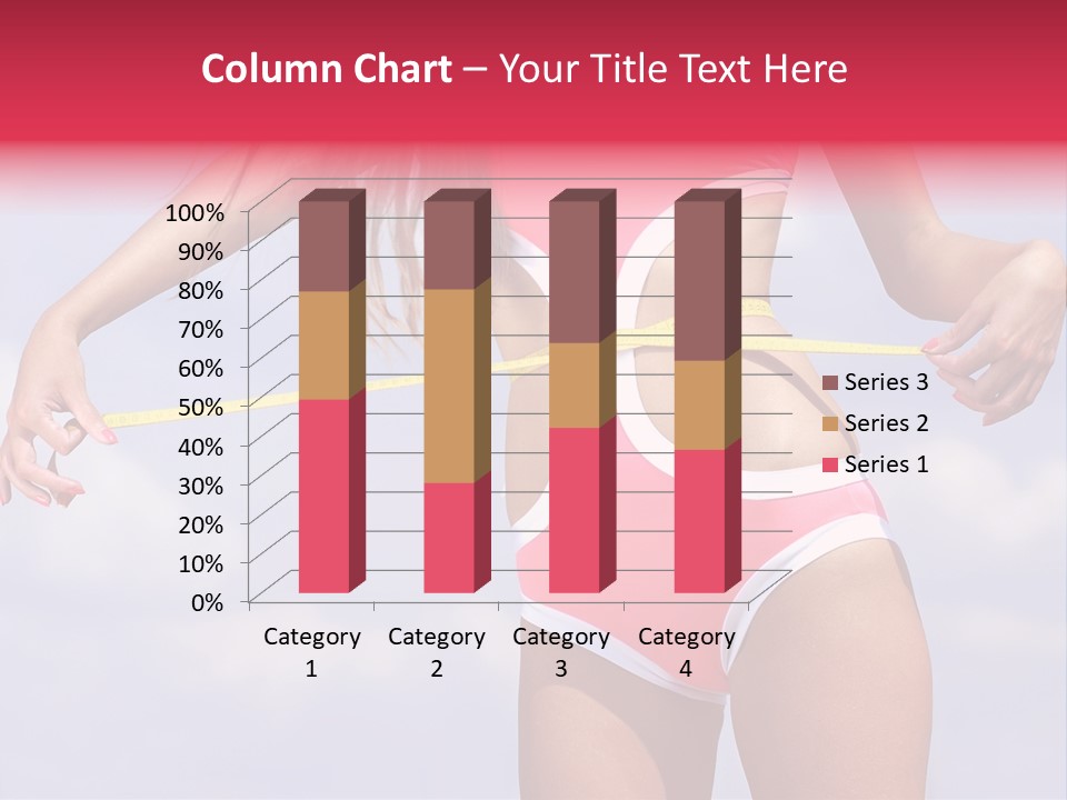 A Woman In A Pink Swimsuit Holding A Measuring Tape PowerPoint Template