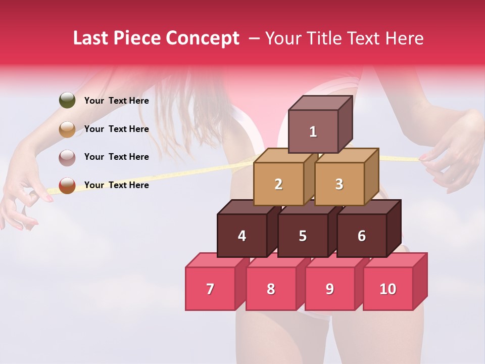 A Woman In A Pink Swimsuit Holding A Measuring Tape PowerPoint Template