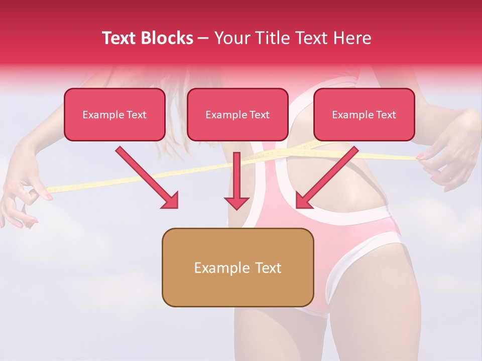 A Woman In A Pink Swimsuit Holding A Measuring Tape PowerPoint Template