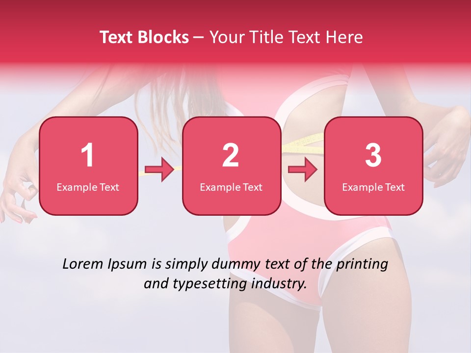 A Woman In A Pink Swimsuit Holding A Measuring Tape PowerPoint Template