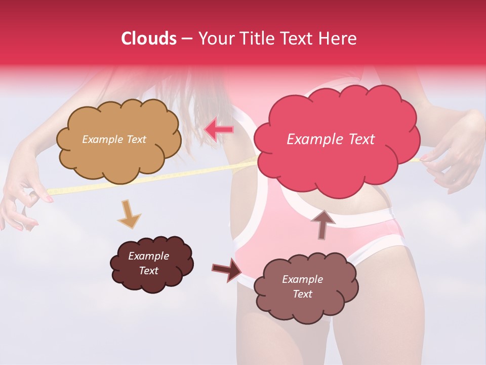 A Woman In A Pink Swimsuit Holding A Measuring Tape PowerPoint Template