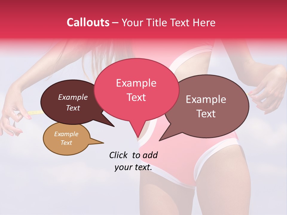 A Woman In A Pink Swimsuit Holding A Measuring Tape PowerPoint Template